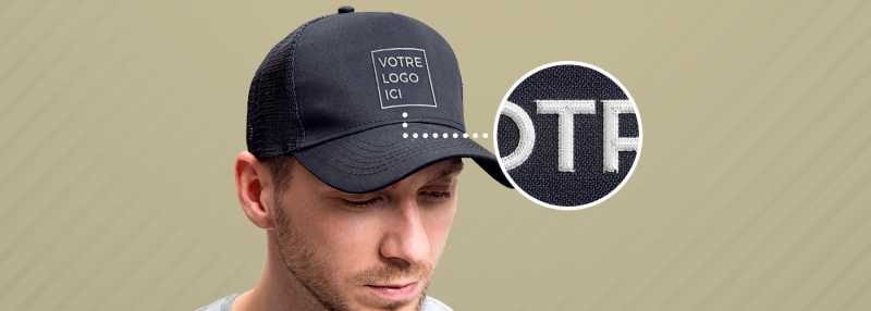Casquette avec un design brodé personnalisé