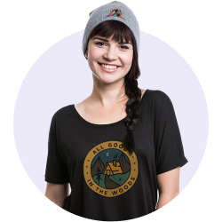 Woman with Beanie and T-Shirt