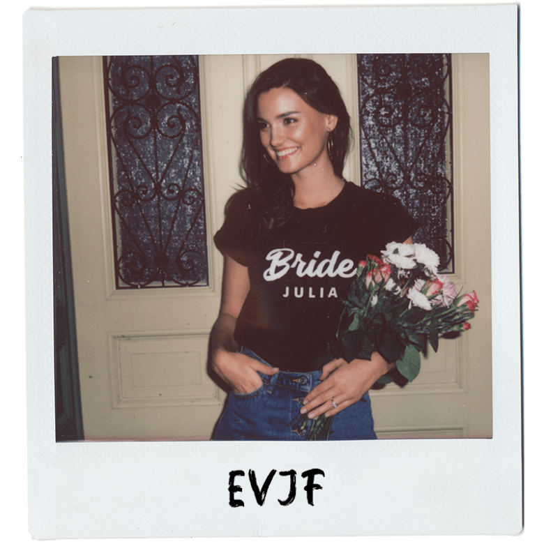 Bride-to-be in a custom shirt