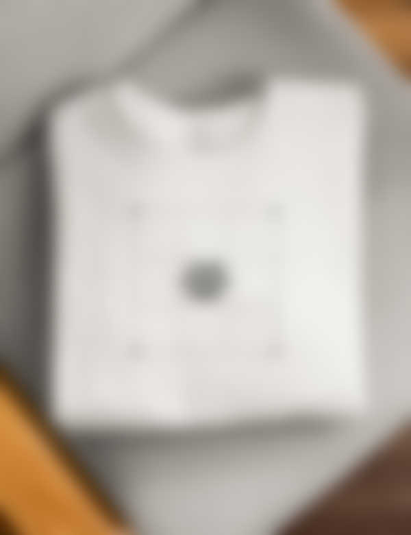 white folded sweatshirt with customization option in the middle
