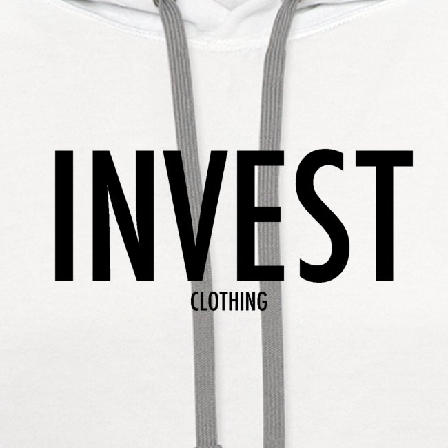 invest clothing black text