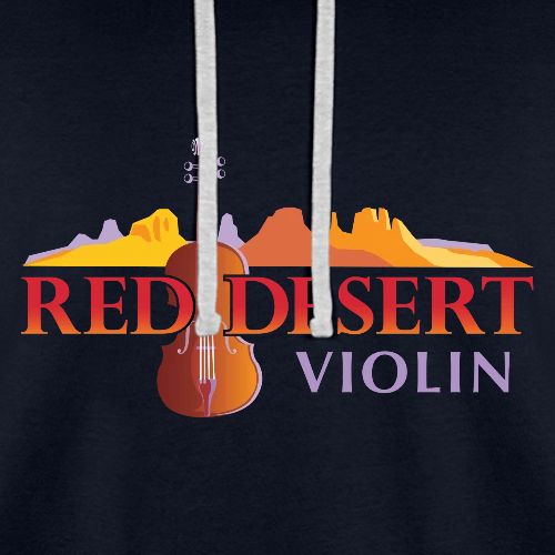 Red Desert Violin- Red Text, Cut-Out. - Unisex Contrast Hoodie