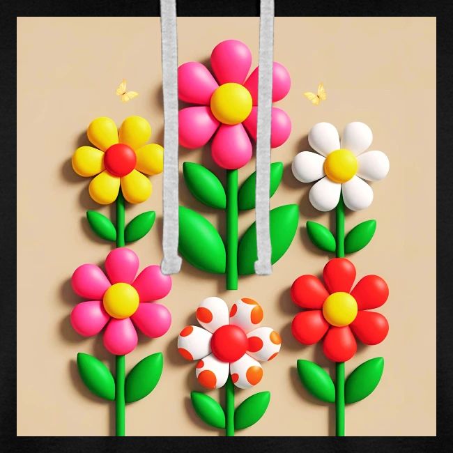 3D Flowers and Butterflies in Amber, Floral Design