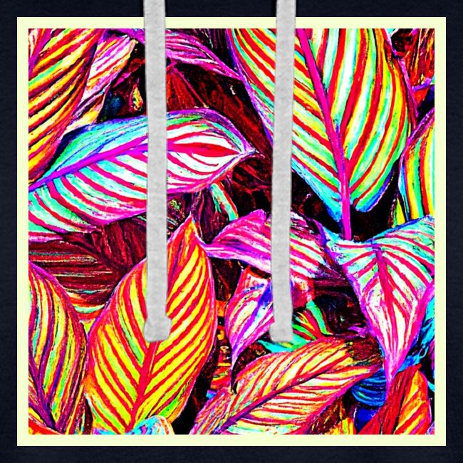 Striped Neon Leaves Design