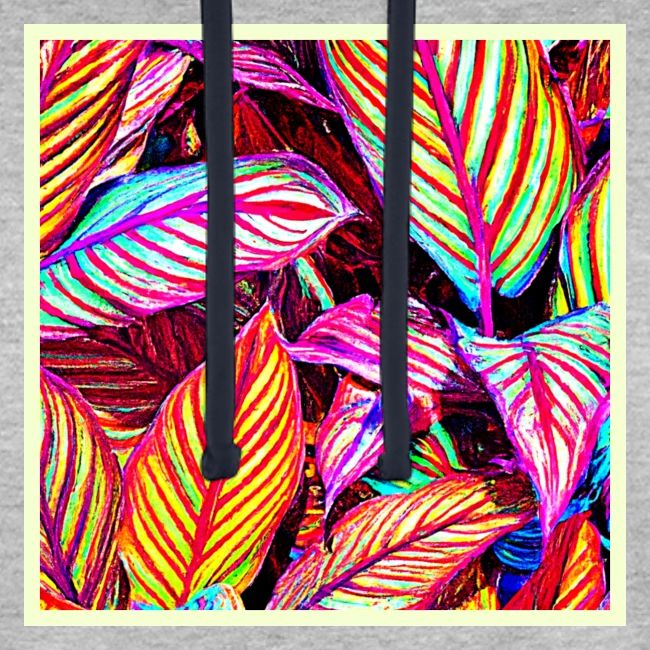 Striped Neon Leaves Design