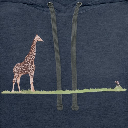 Big Giraffe, Tiny Photographer - Unisex Contrast Hoodie