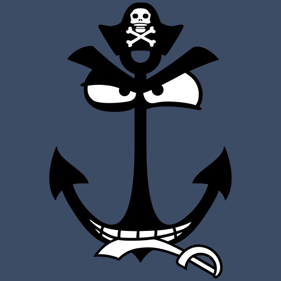 pirate pirate face cartoon comic evil funny anchor' Unisex Two-Tone Hoodie  | Spreadshirt