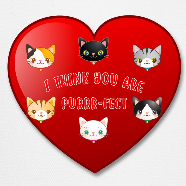 St Valentine Day Purr-fect Heart Alley Cat Pet Pun