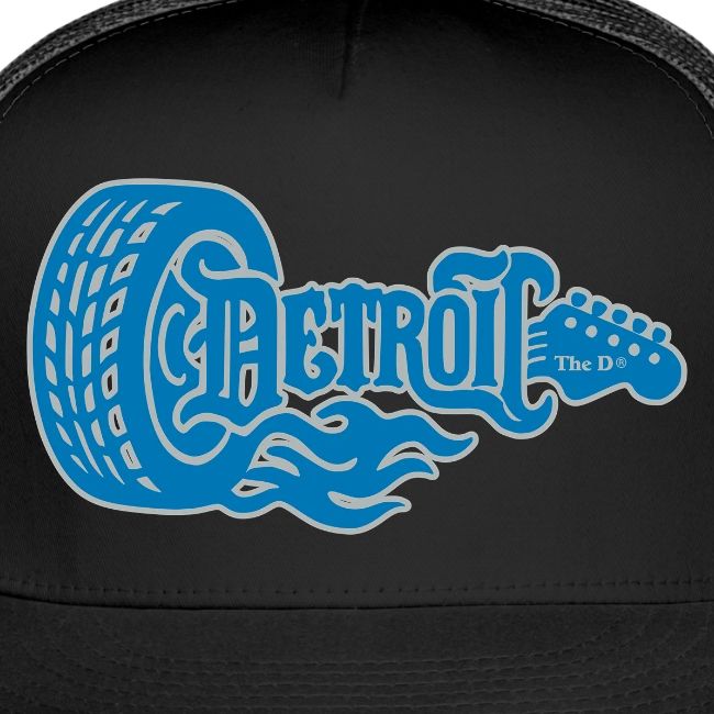 The D® - Detroit Wheel Guitar with Flames Bl Slvr