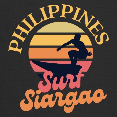 Siargao Retro Classic Surfing Sunset Beach T Shirt - Trucker Hat