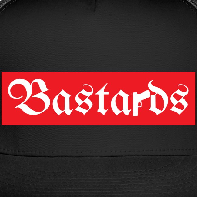 Bastards Gothic Letters Gun (Red Box Logo)