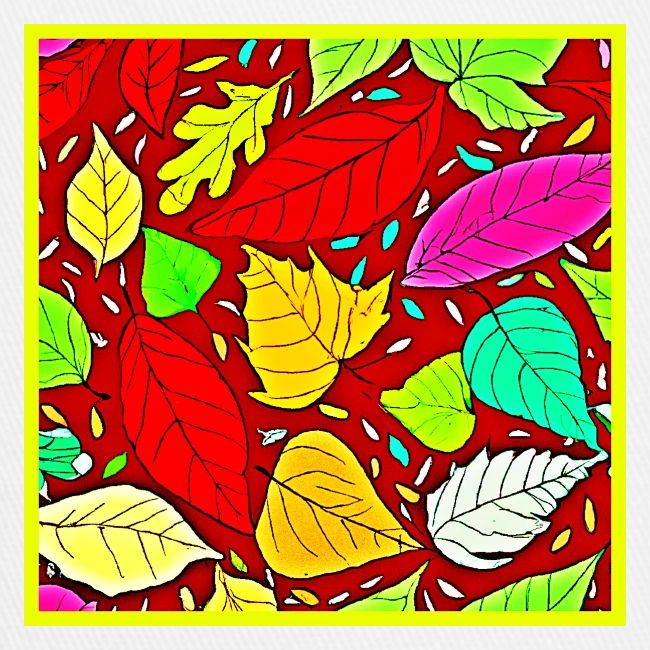 Rainbow Leaves Vibrant Pattern