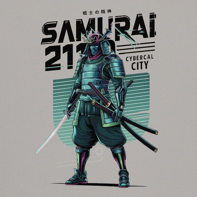 Cyber Samurai 2110: Glowing Katana Warrior