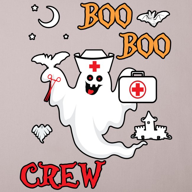 Boo Boo Crew ER EMT LPN Spooky Nurse Moonlit Bat.