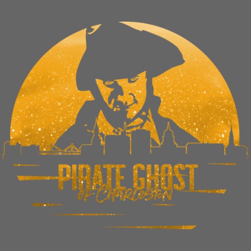 Pirate Ghost Charleston, Orange - Throw Pillow Cover 17.5” x 17.5”
