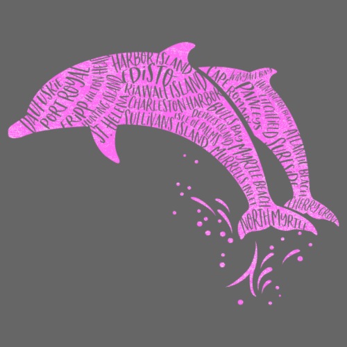 Dolphin's Commute_Pink - Throw Pillow Cover 17.5” x 17.5”