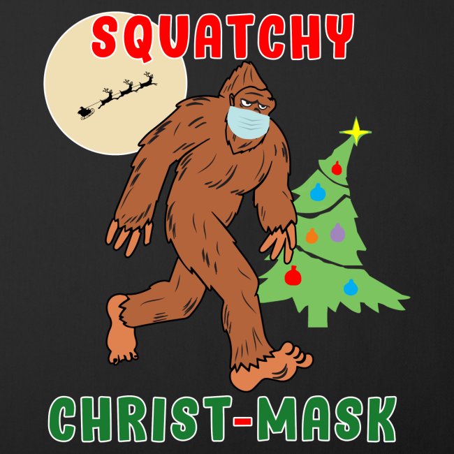 Bigfoot Squatchy Christmas Mask Social Distance.