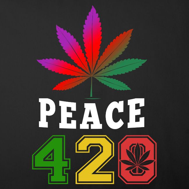 In Cheek 420 Peace & Herb Weed Marijuana Design