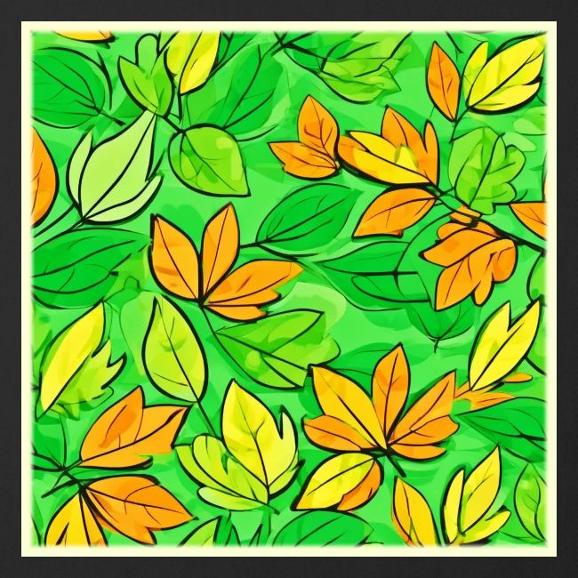 Whimsical Leaf Art: Orange & Yellowish Green