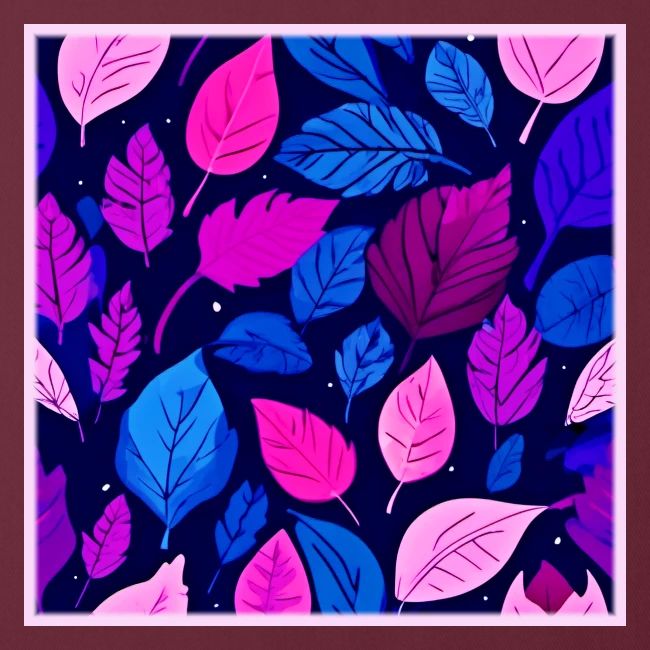 Dark Blue & Purple Leaf Art