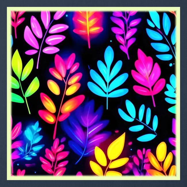 Neon Leaves Abstract Pattern