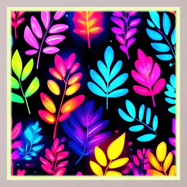 Neon Leaves Abstract Pattern