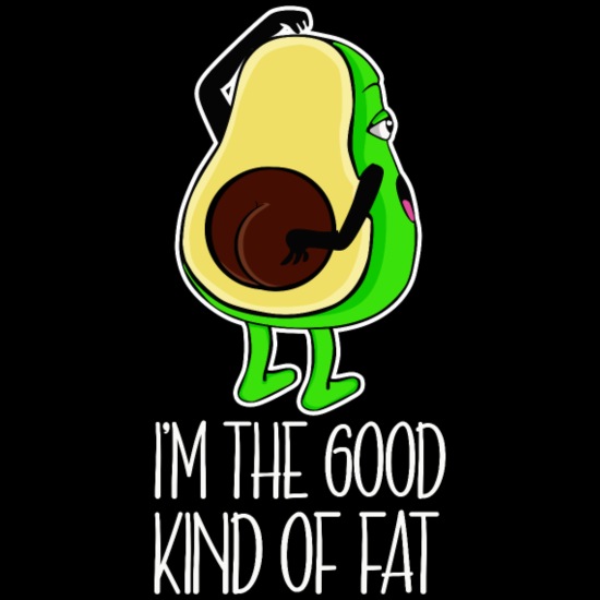 I'm The Good Kind Of Fat Funny Vegan Gifts Avocado' Throw Pillow Cover 18”  x 18” | Spreadshirt