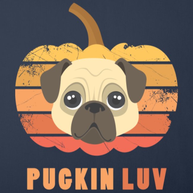 Pugkin Luv Jackolantern Pug Gourd Fleabag Puppy.