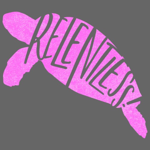 Relentless Turtle, Pink - Throw Pillow Cover 17.5” x 17.5”