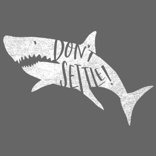Coastal Shark. Don't Settle_White - Throw Pillow Cover 17.5” x 17.5”