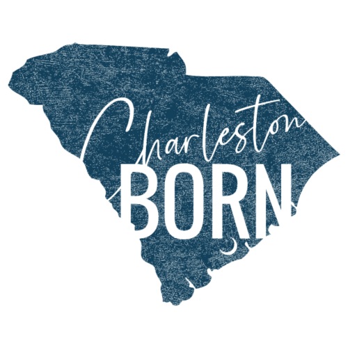 Charleston Born_Blue - Throw Pillow Cover 17.5” x 17.5”