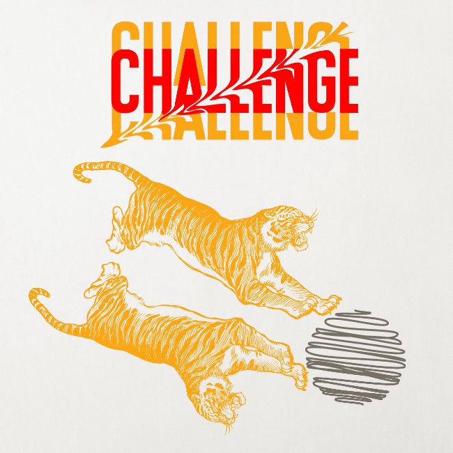 Double tiger fashion, jungle feline animals.