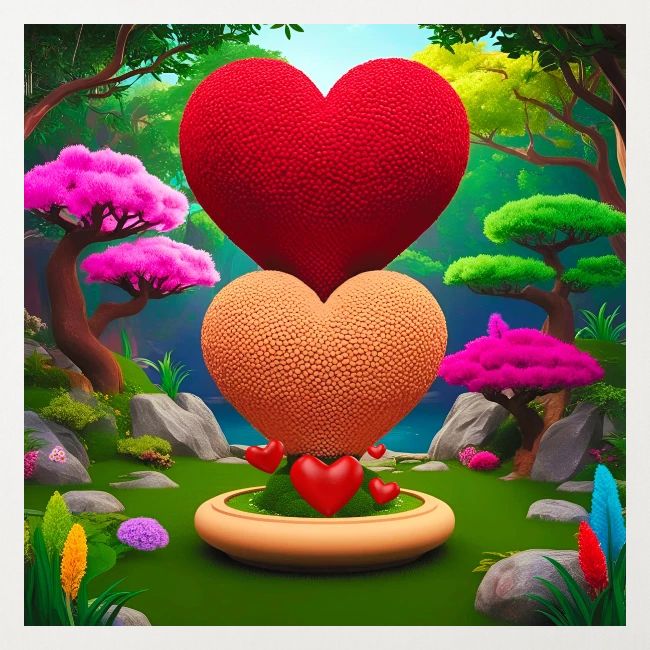Double Heart, fantasy, nature and fantasy