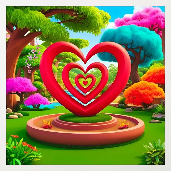 Triple heart landscape, nature, love, happiness