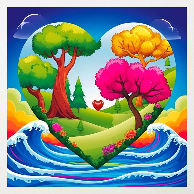 Heart, fantasy, landscapes, nature, fantasy