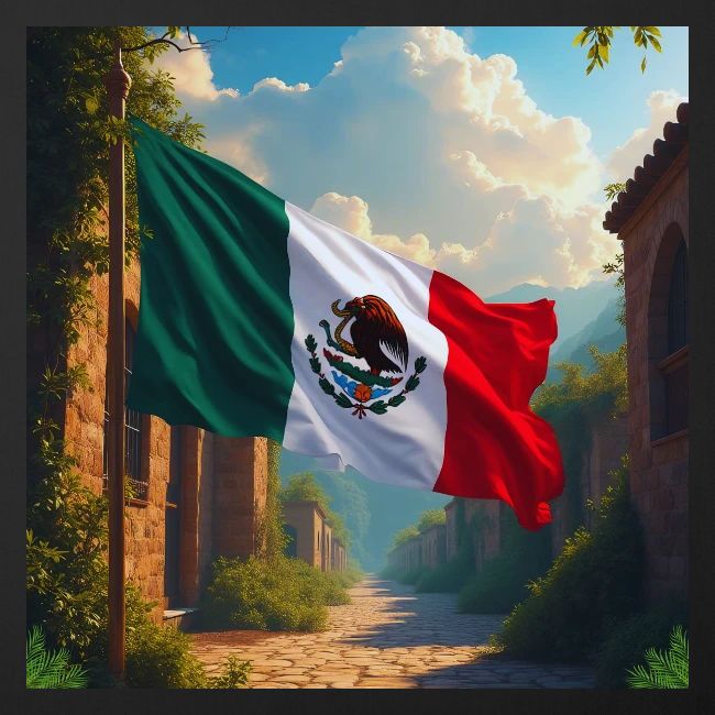 Mexican flag in Magical Town and Nature