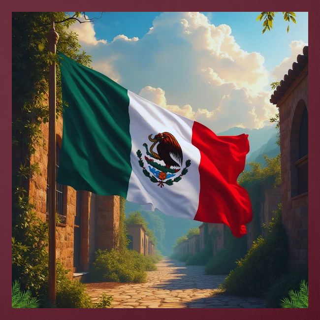 Mexican flag in Magical Town and Nature