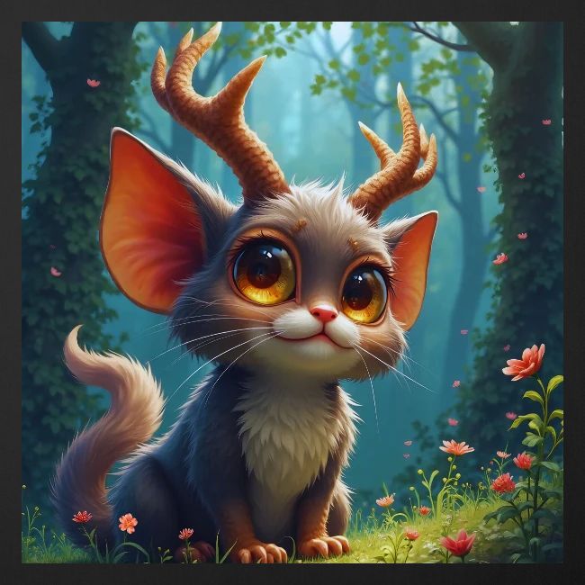 Magical Forest Creature with Deer Horns