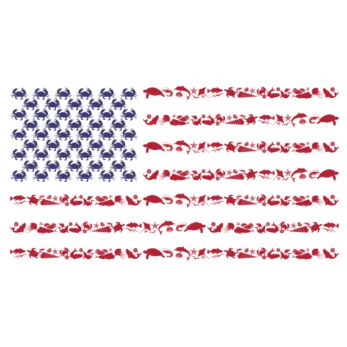 American Flag made from Coastal Wildlife - Throw Pillow Cover 17.5” x 17.5”