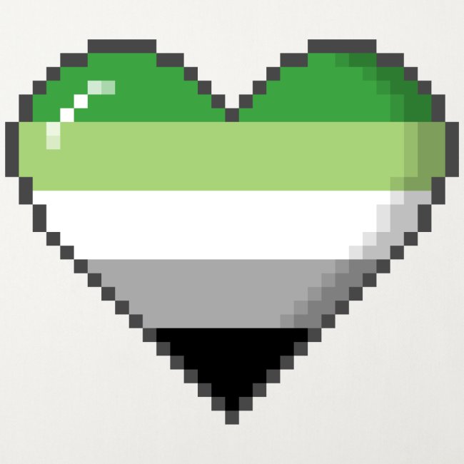 Aromantic Pride 8Bit Pixel Heart