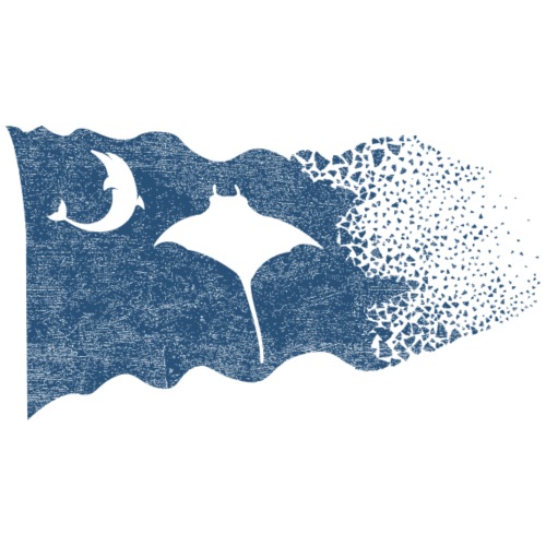 South Carolina Coastal Wildlife Flag in Blue1 - Throw Pillow Cover 17.5” x 17.5”
