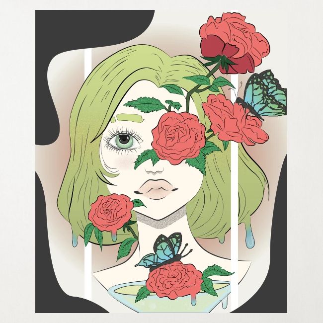 Girl with Rose Vine