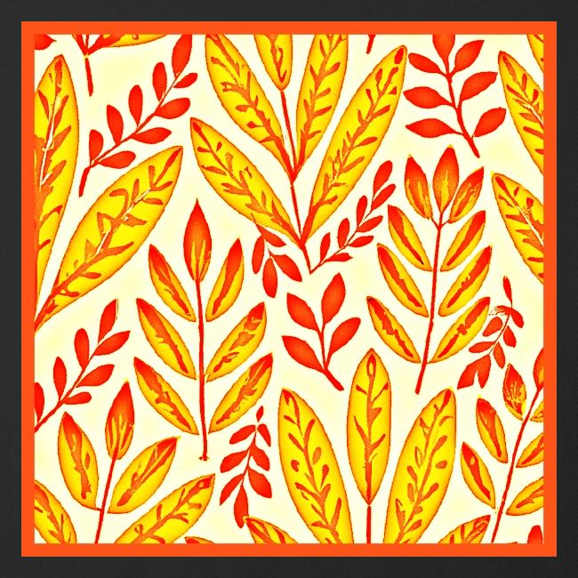 Colorful Vibrant Foliage Mosaic Leaves Pattern
