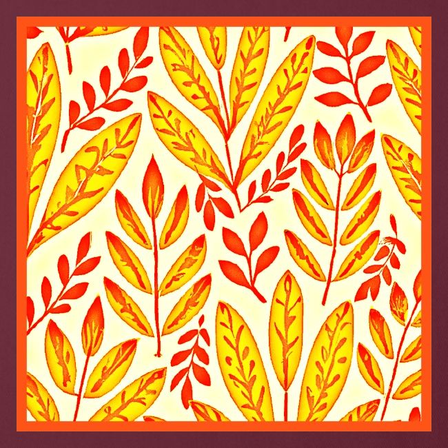 Colorful Vibrant Foliage Mosaic Leaves Pattern