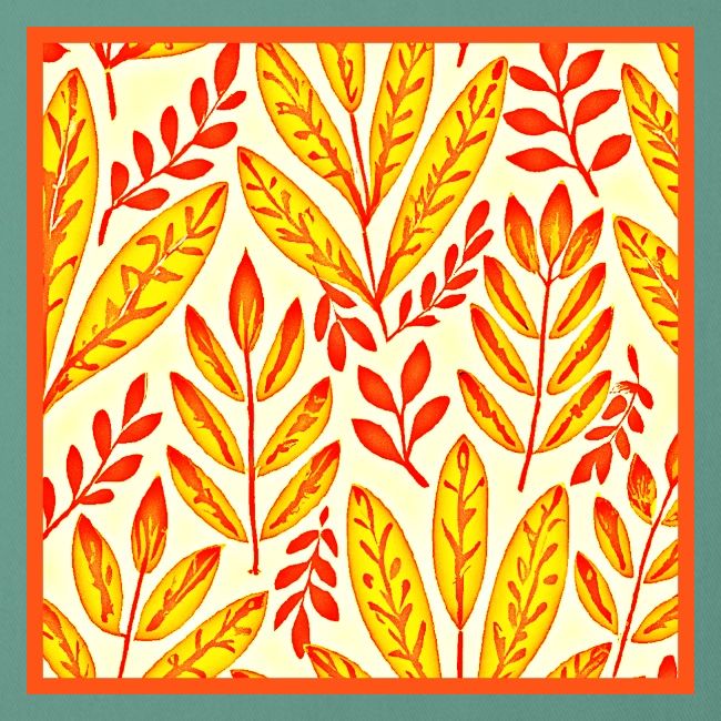 Colorful Vibrant Foliage Mosaic Leaves Pattern