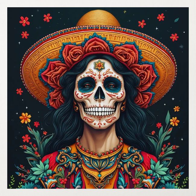 Charra Skull Art | Traditional Mexican Design