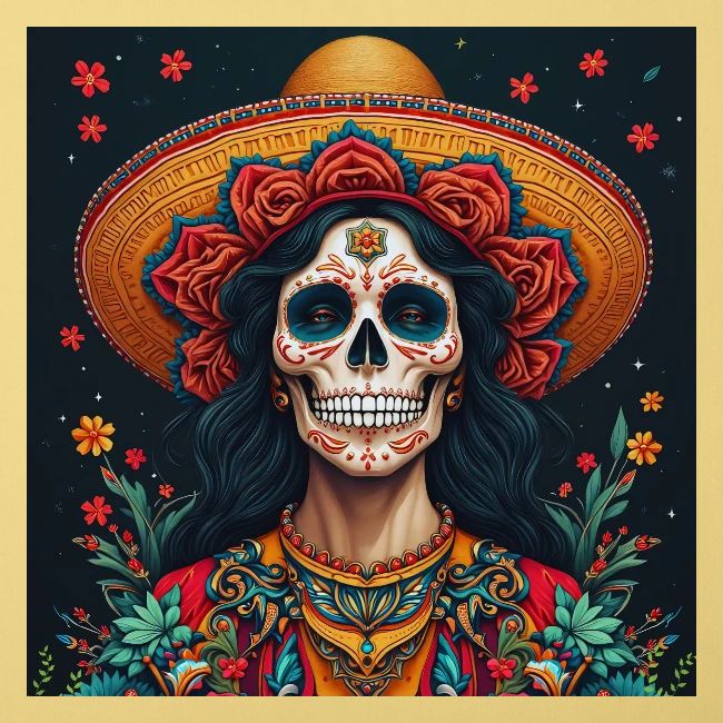 Charra Skull Art | Traditional Mexican Design