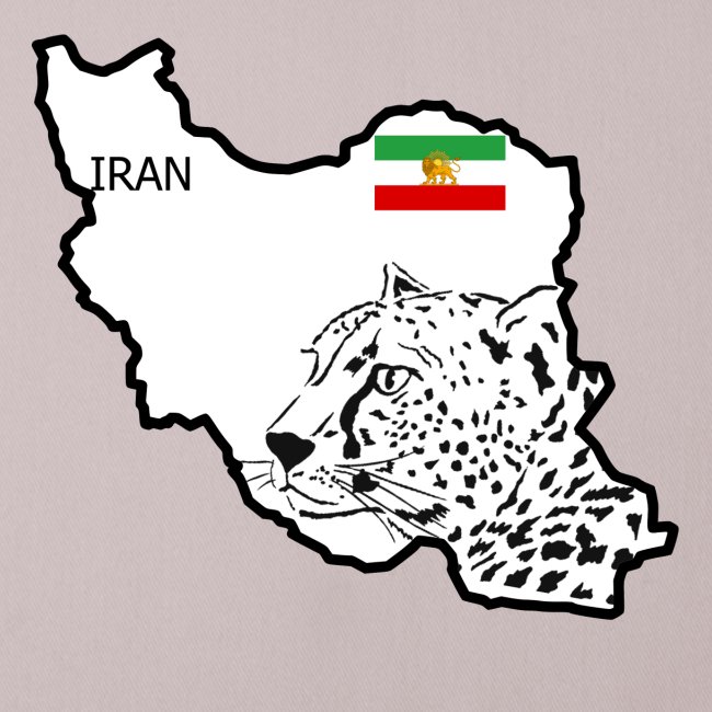 Iran Map Flag Persian cheetah