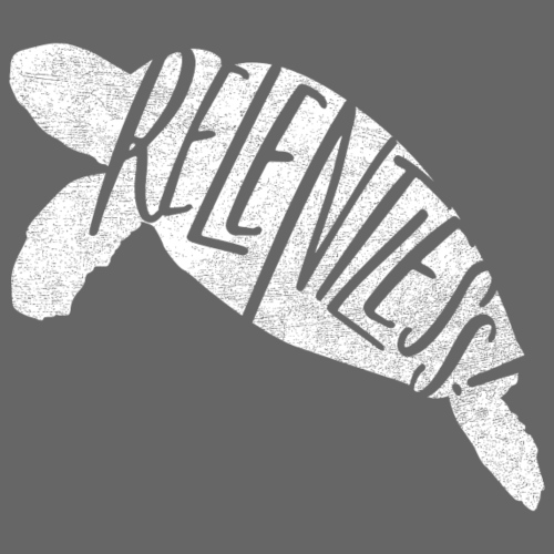 Relentless Turtle, White - Throw Pillow Cover 17.5” x 17.5”