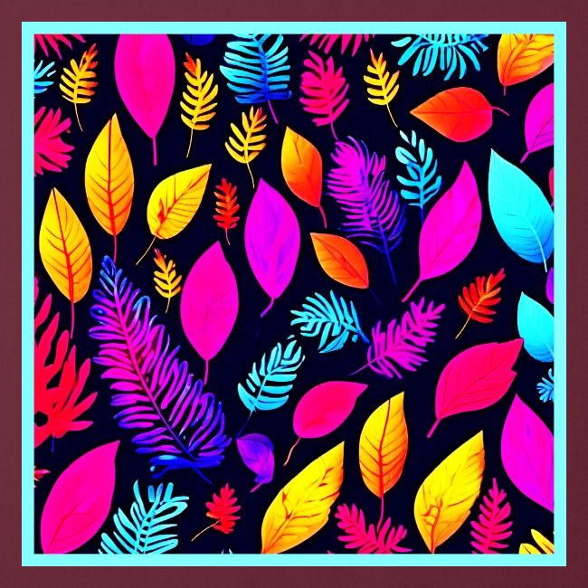 Vibrant Neon Foliage: Captivating Leaves Pattern